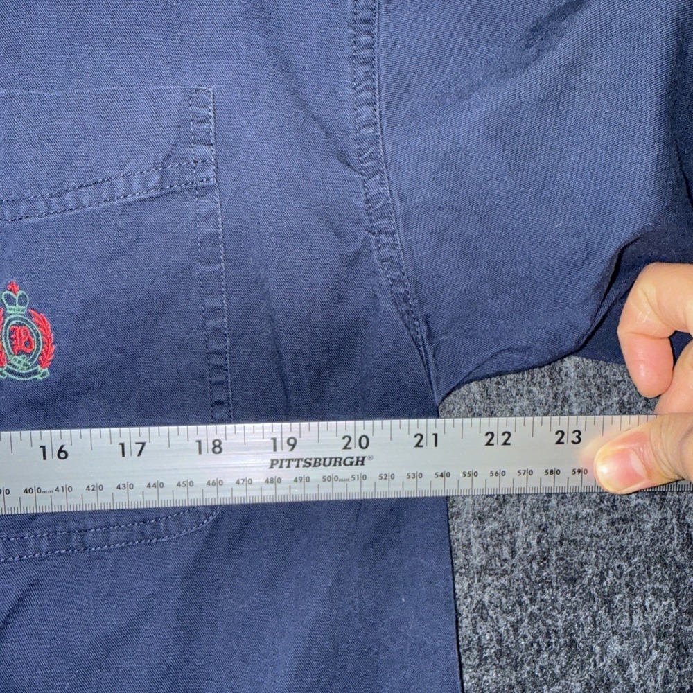 Bugle Boy Company Men's XL Blue Short Sleeve Button Down‎ Shirt Menswear Cotton - Picture 9 of 9